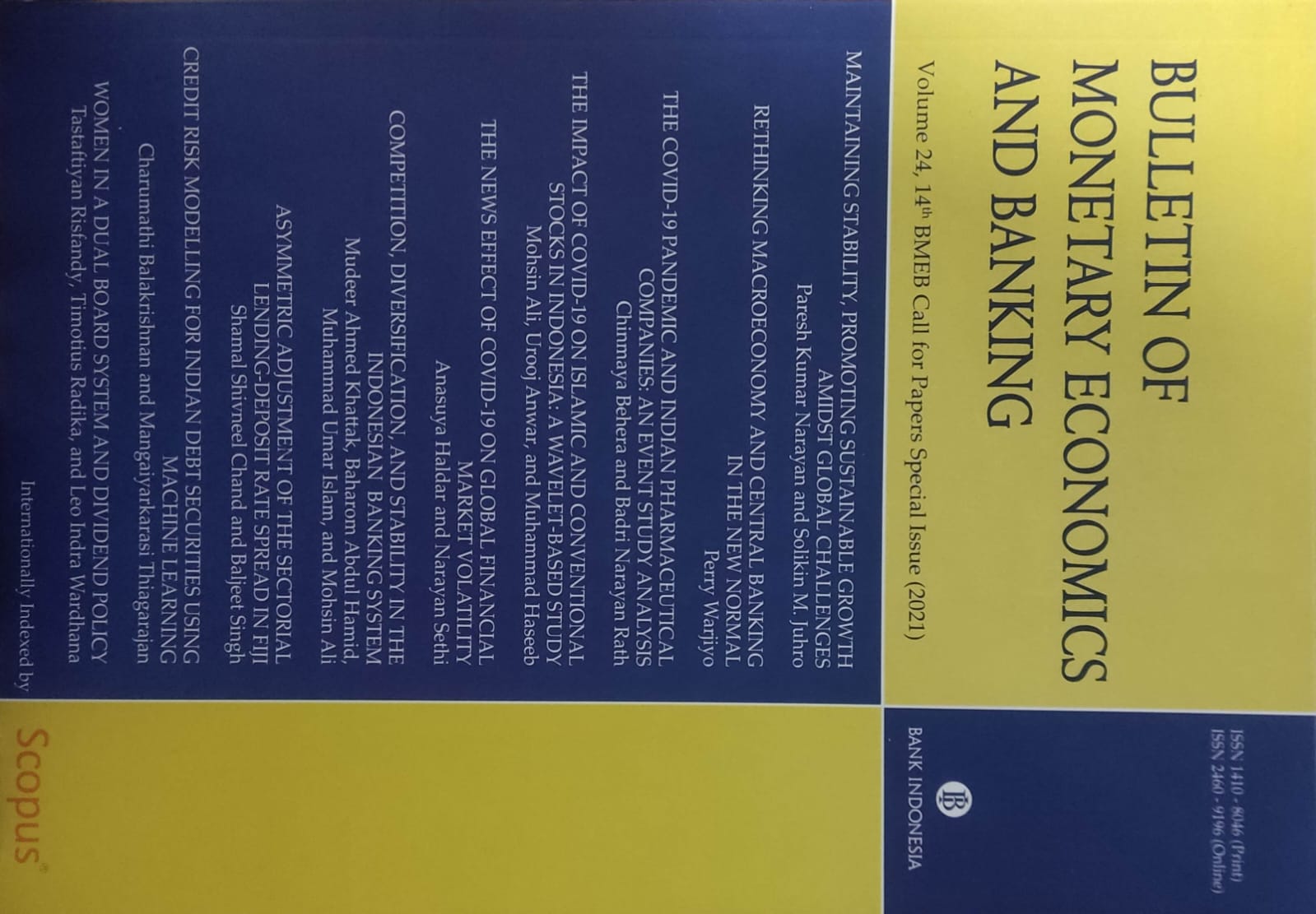 Bulletin of Monetary Economics and Banking Volume 24, Special Issue
