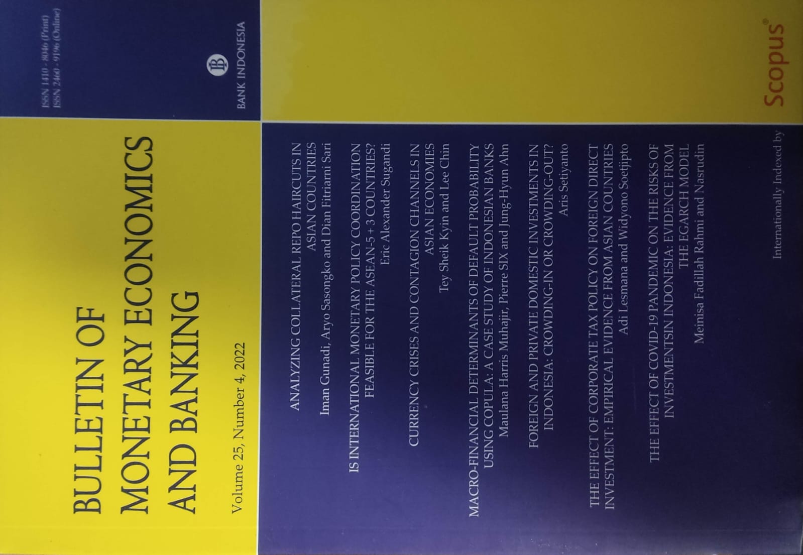 Bulletin of Monetary Economics and Banking Volume 25, Number 4