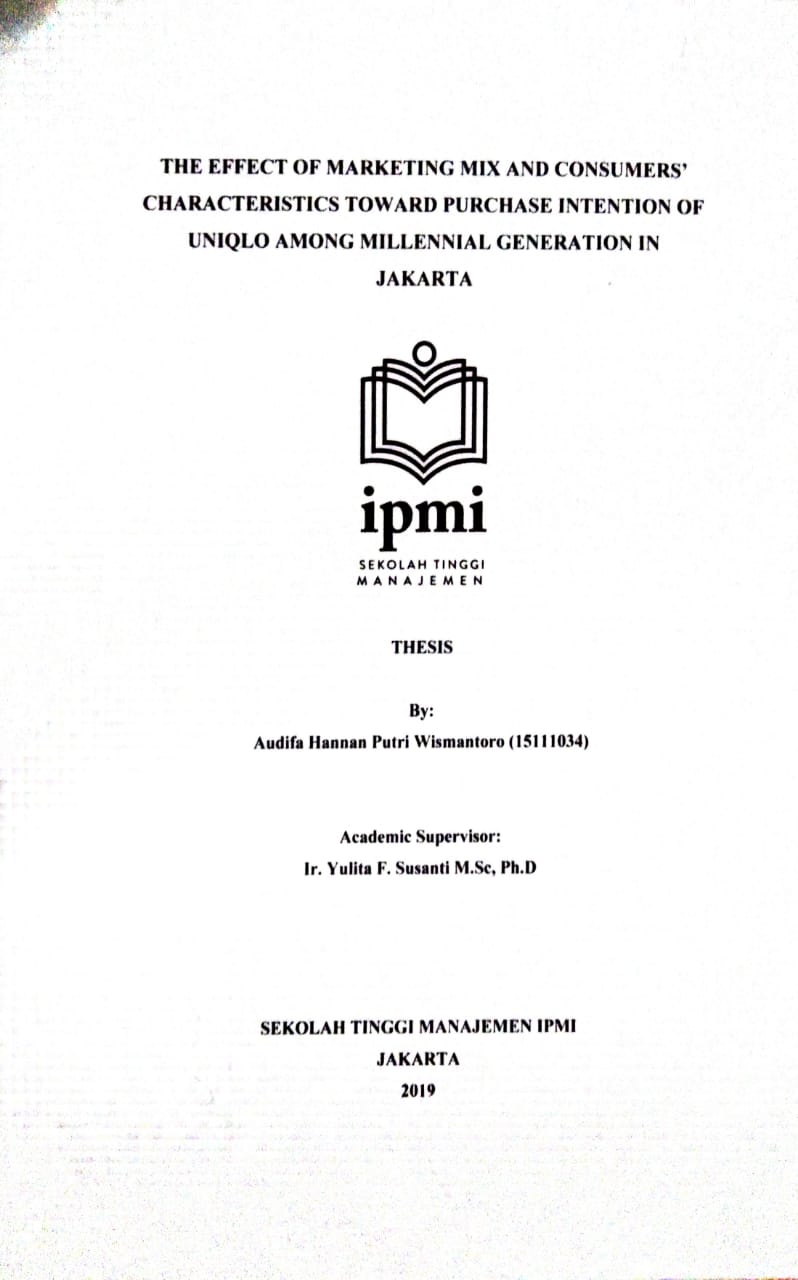 The Effect of Marketing Mix and Consumers’ Characteristics Toward Purchase Intention of Uniqlo Among Millennial Generation in Jakarta