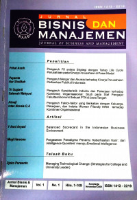 Jurnal Bisnis dan Manajemen Vol 1 No.1