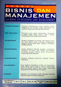 Jurnal Bisnis dan Manajemen Vol 11 No.2