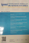 IPMI International Journal of Business Studies : Peer Reviewed International Business Journal Vol 1 No.2
