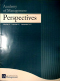 Academy of Management Perspectives Vol 29 No.4