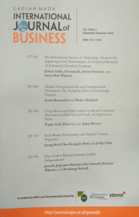 Gadjah Mada International Journal of Business Vol 18 No.3
