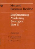 Implementing marketing strategies: Part II