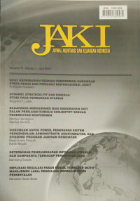 JAKI : Jurnal Akuntansi dan Keuangan Indonesia Vol 11 No.1