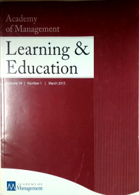 Academy of Management Learning and Education Vol 14 No.1