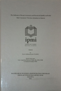 The influence of brand awareness and perceived quality on Portia skin consumers' purchase intention in Jakarta